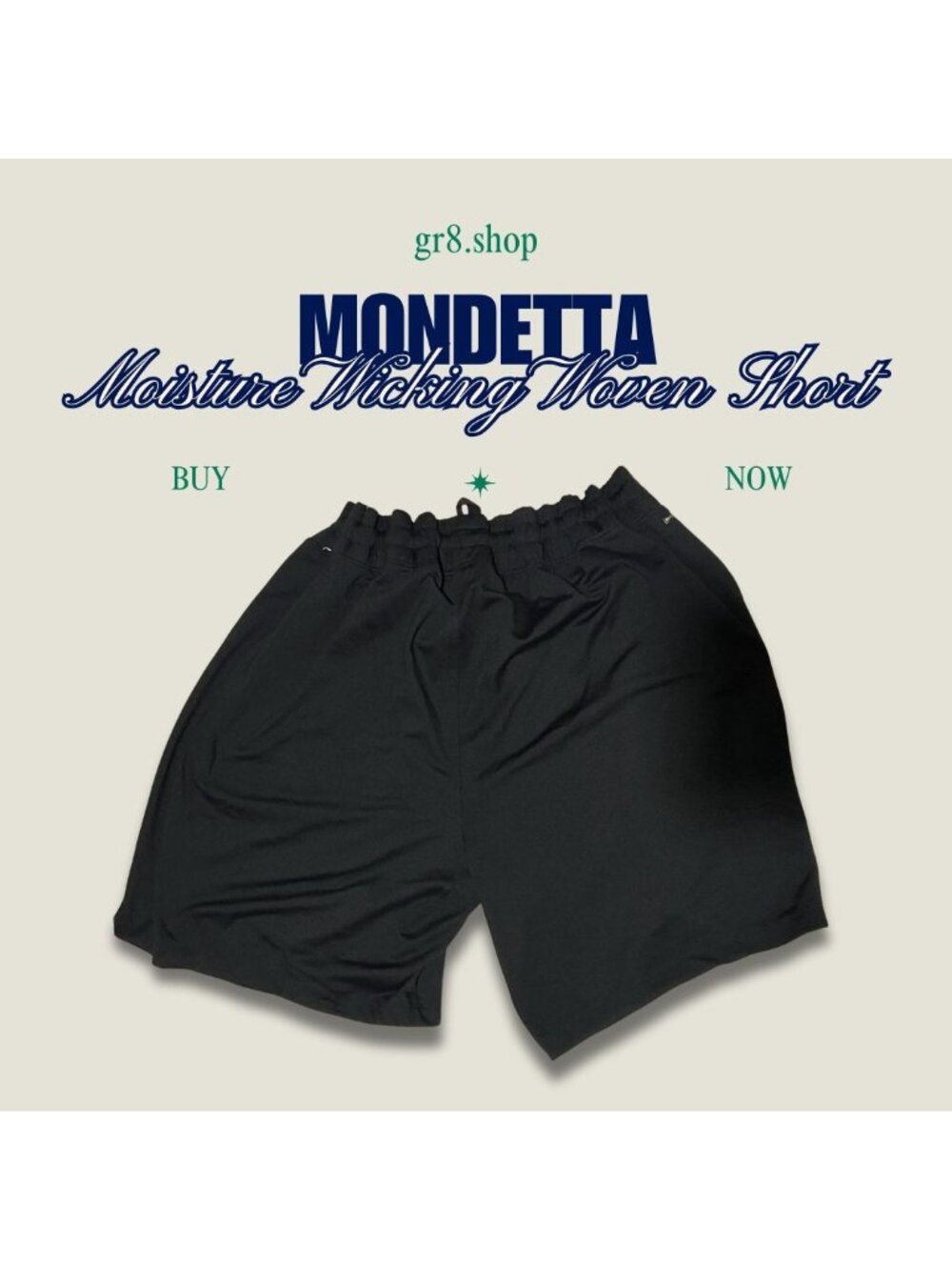 Mondetta XXL Black Moisture-Wicking Woven Shorts Lightweight Polyester/Spandex